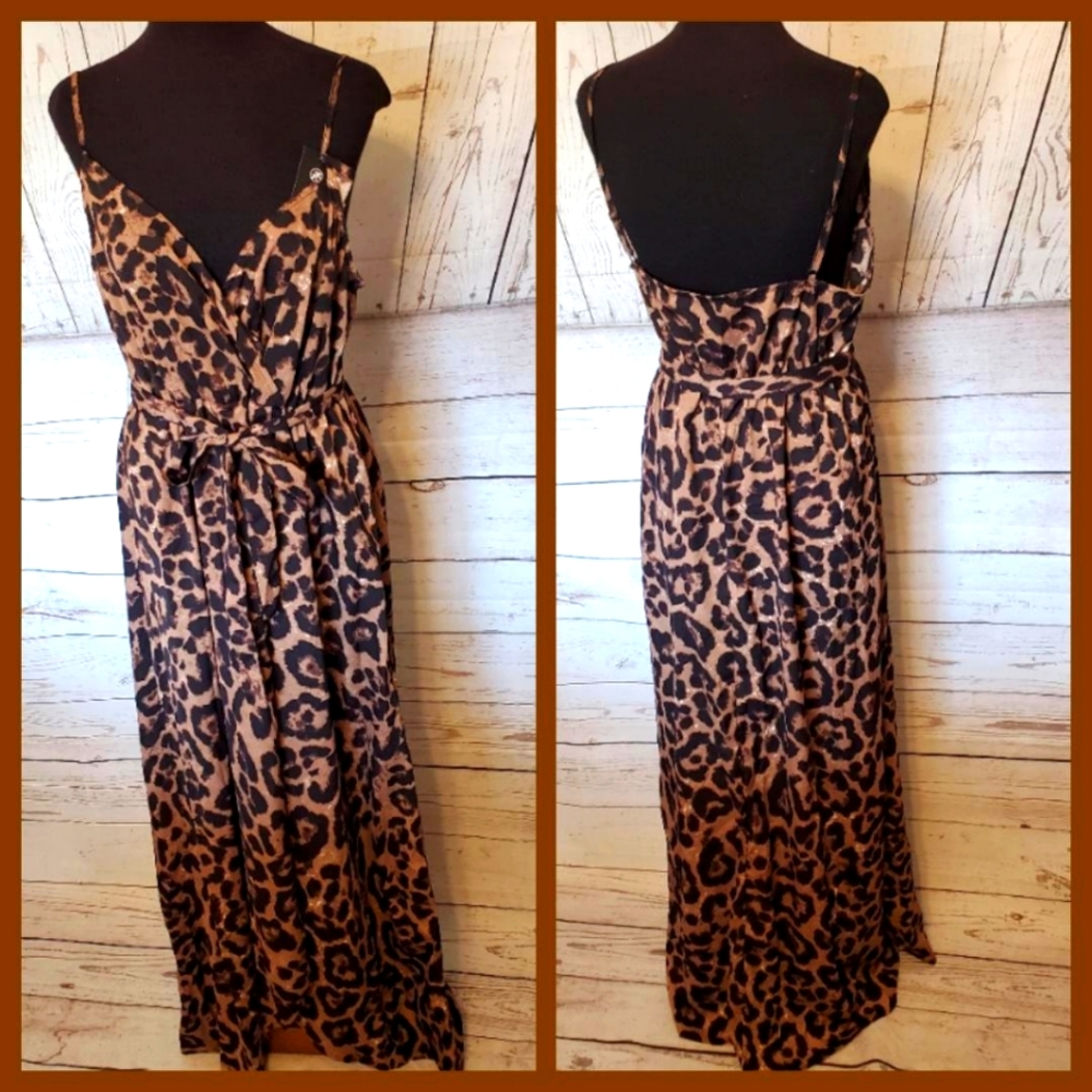Kara and Kate maxi dress sundress leopard print size XL